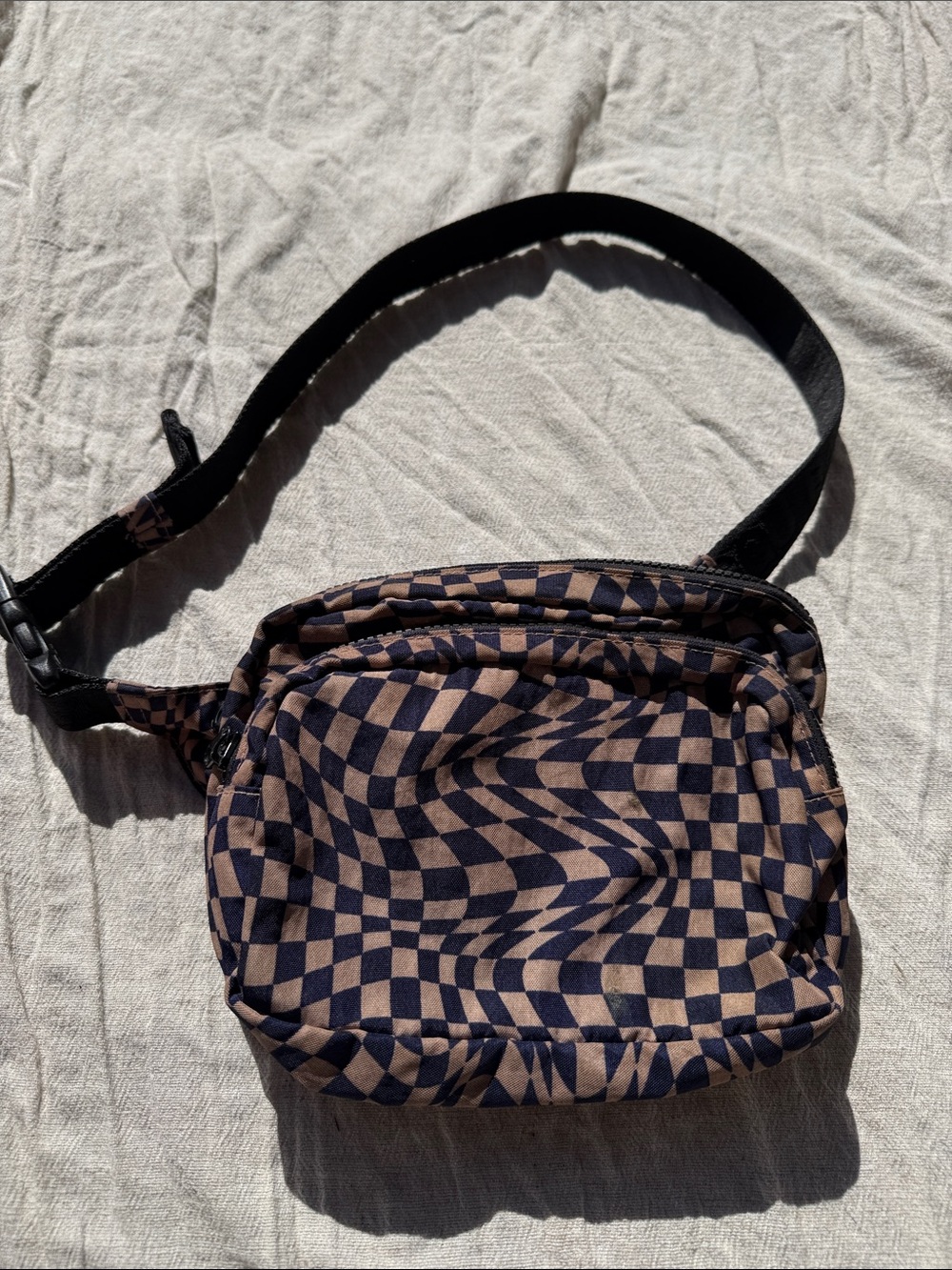 BAGGU indigo trippy checker fanny pack Crossbody Bag